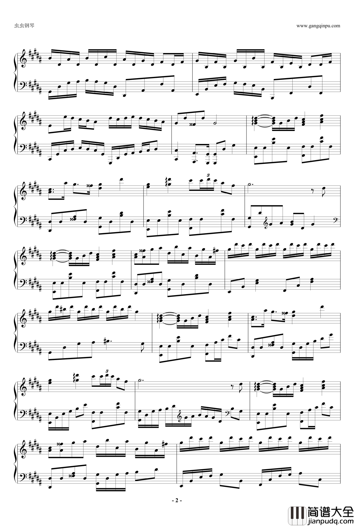 flower_dance钢琴谱_纯钢_DJ_Okawari