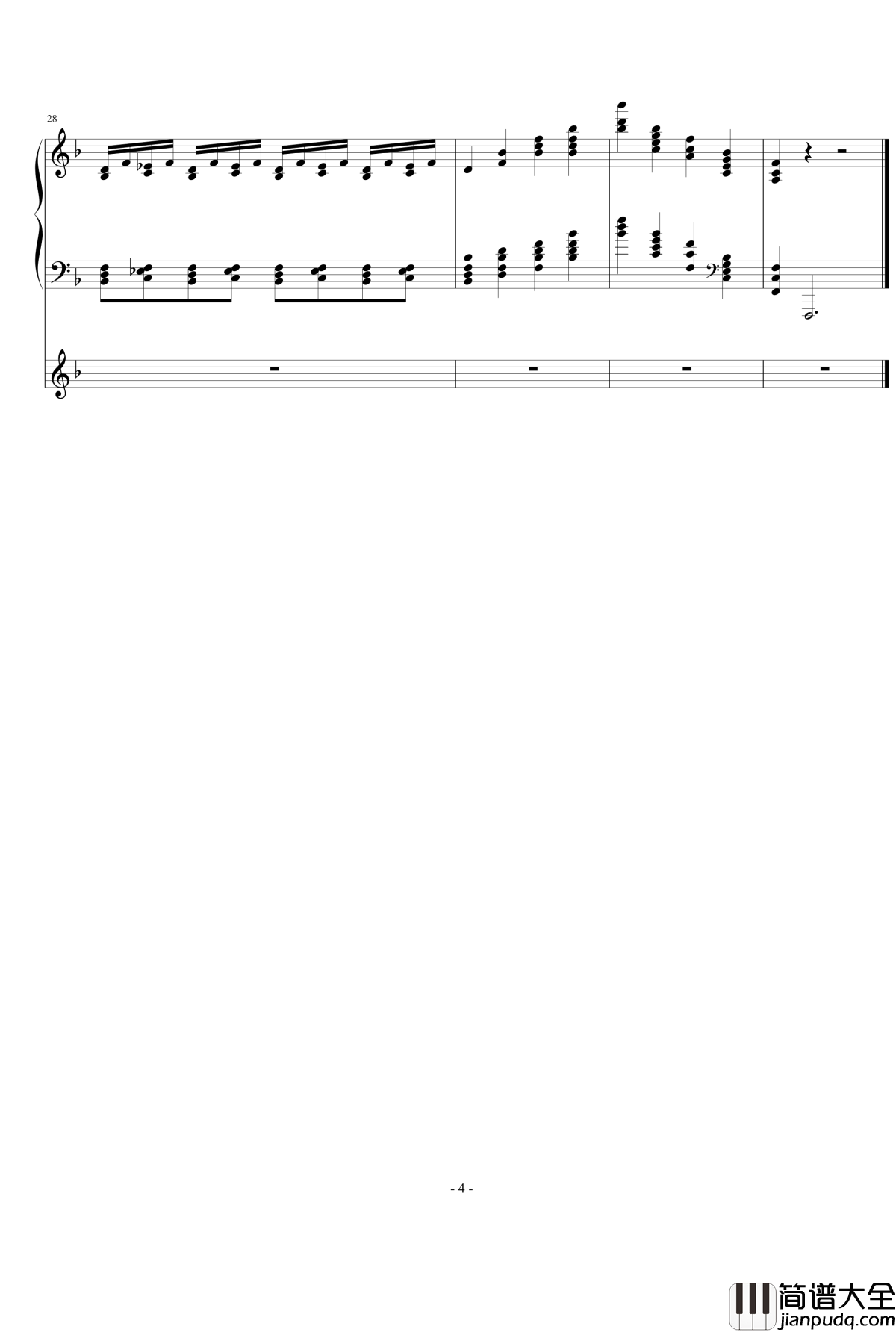 F大调前奏曲钢琴谱_不好意思放错区了_yangzhen081