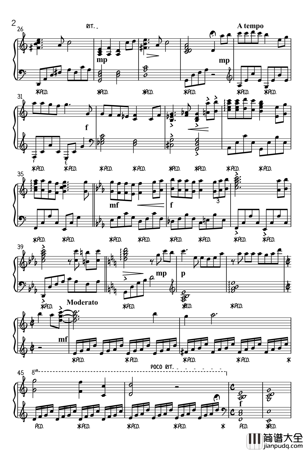 One_Summers_Day钢琴谱_Best_久石让