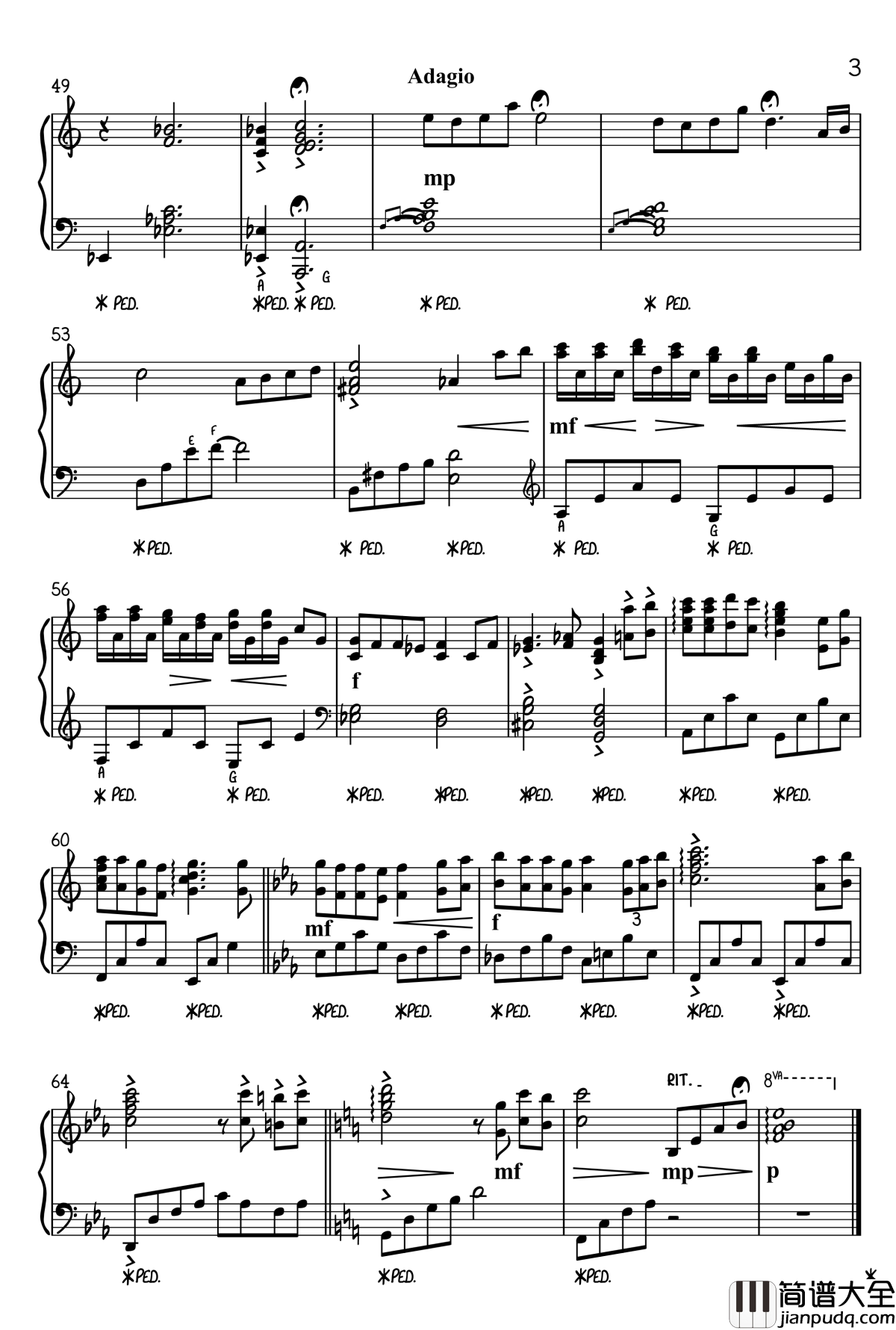 One_Summers_Day钢琴谱_Best_久石让