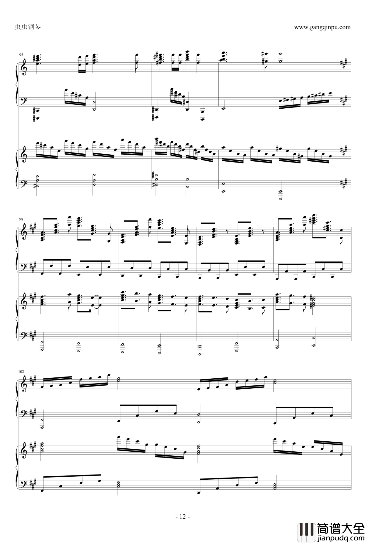 自由の翼钢琴谱_雙鋼琴版_by_Animenz&Tehishter_進擊の巨人_Revo