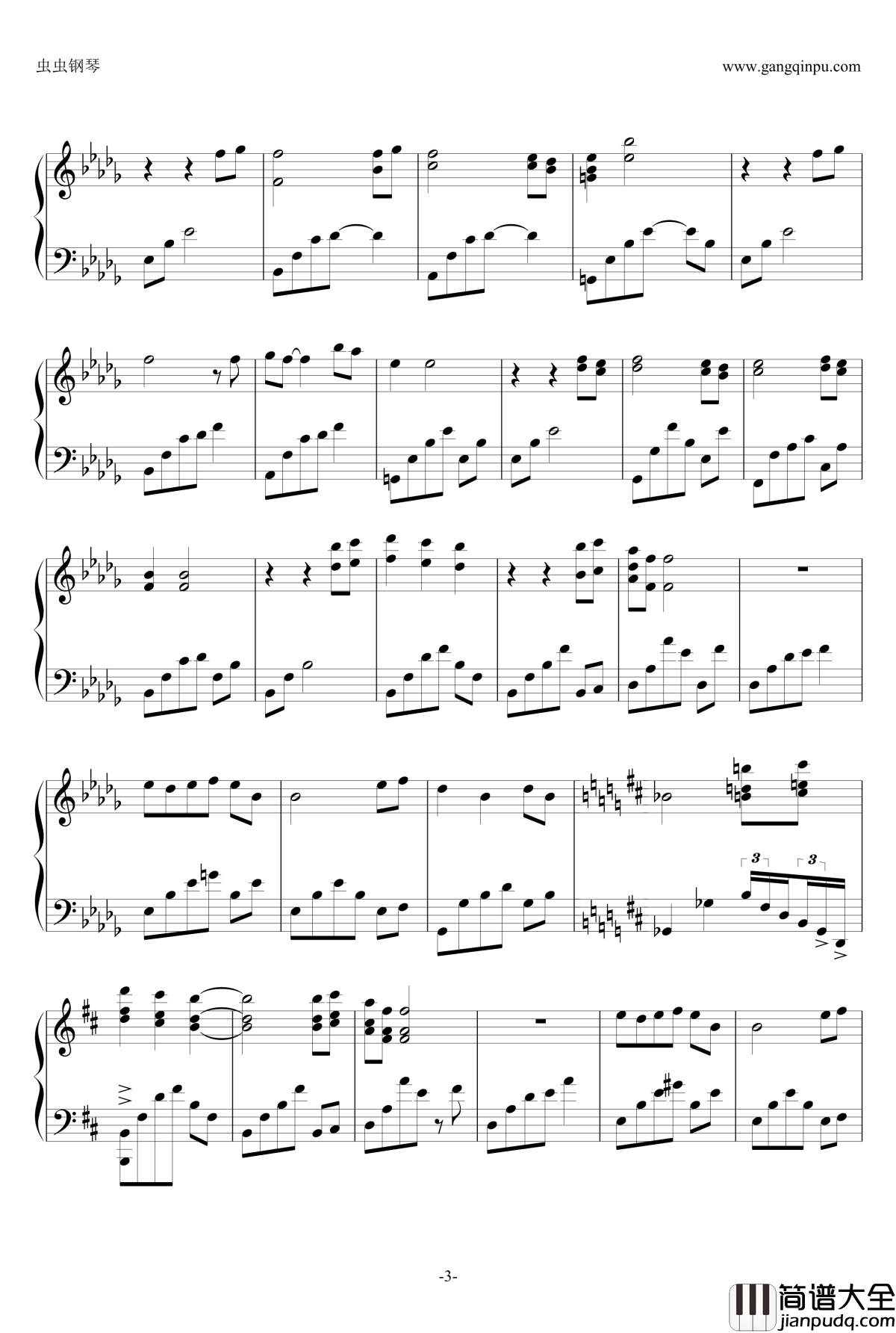 烟雨蒙蒙钢琴谱_独奏_赵薇