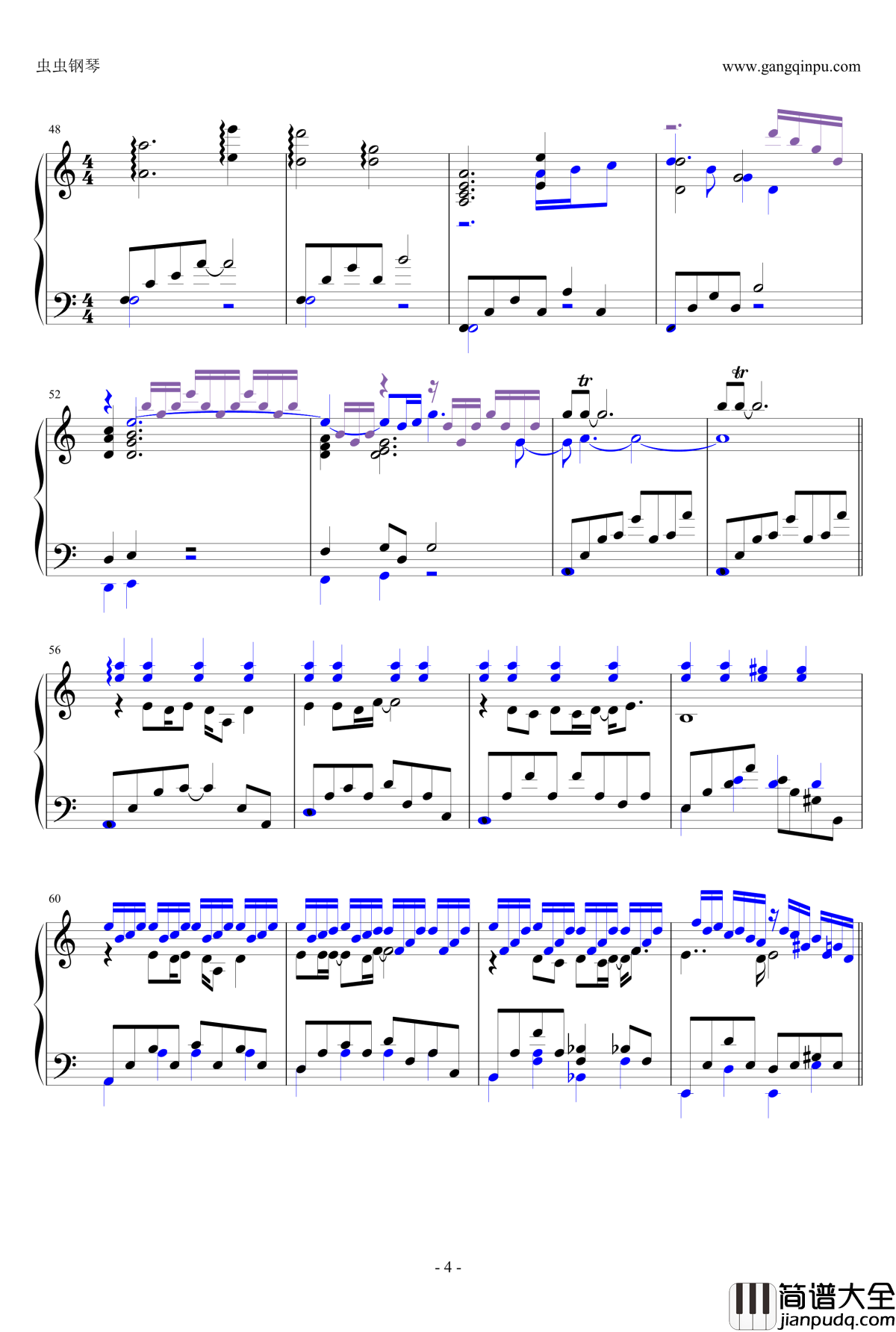 画情钢琴谱_姚贝娜