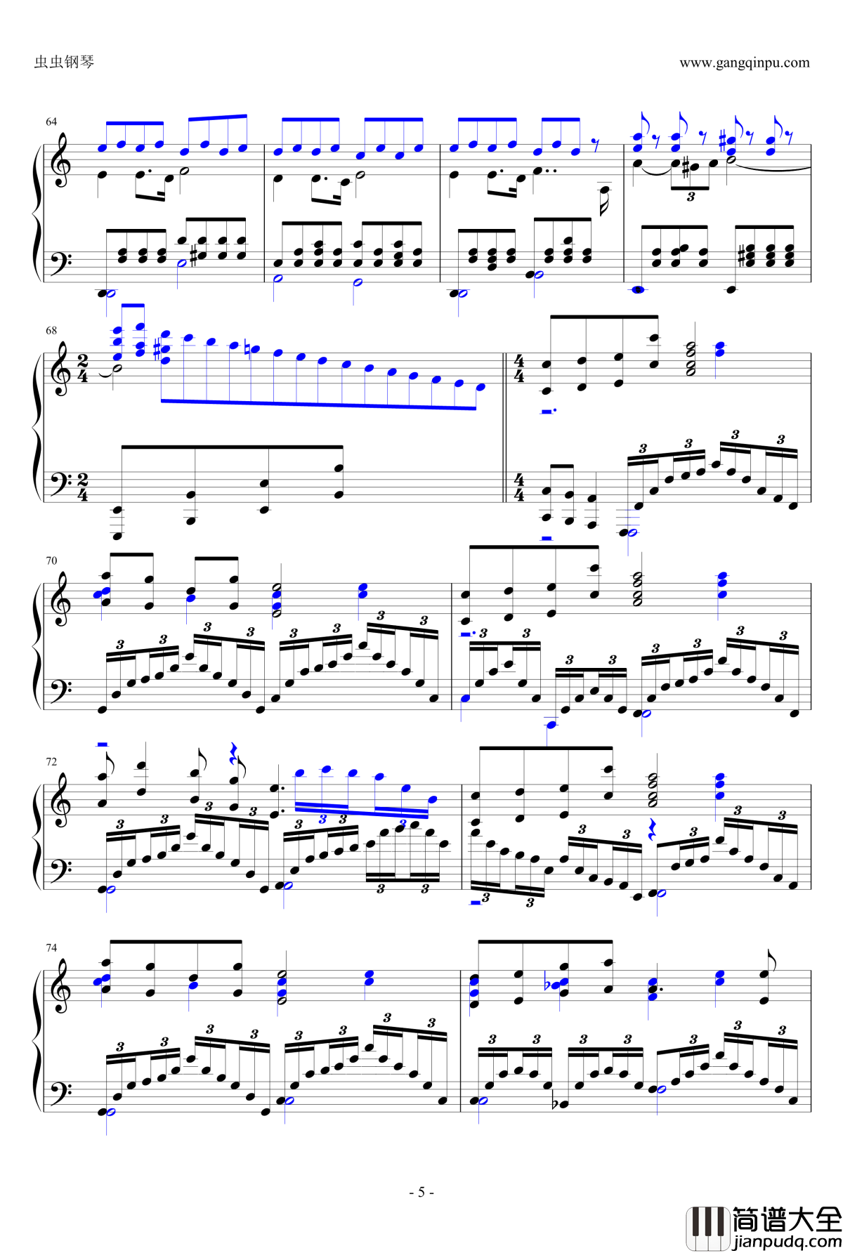 画情钢琴谱_姚贝娜