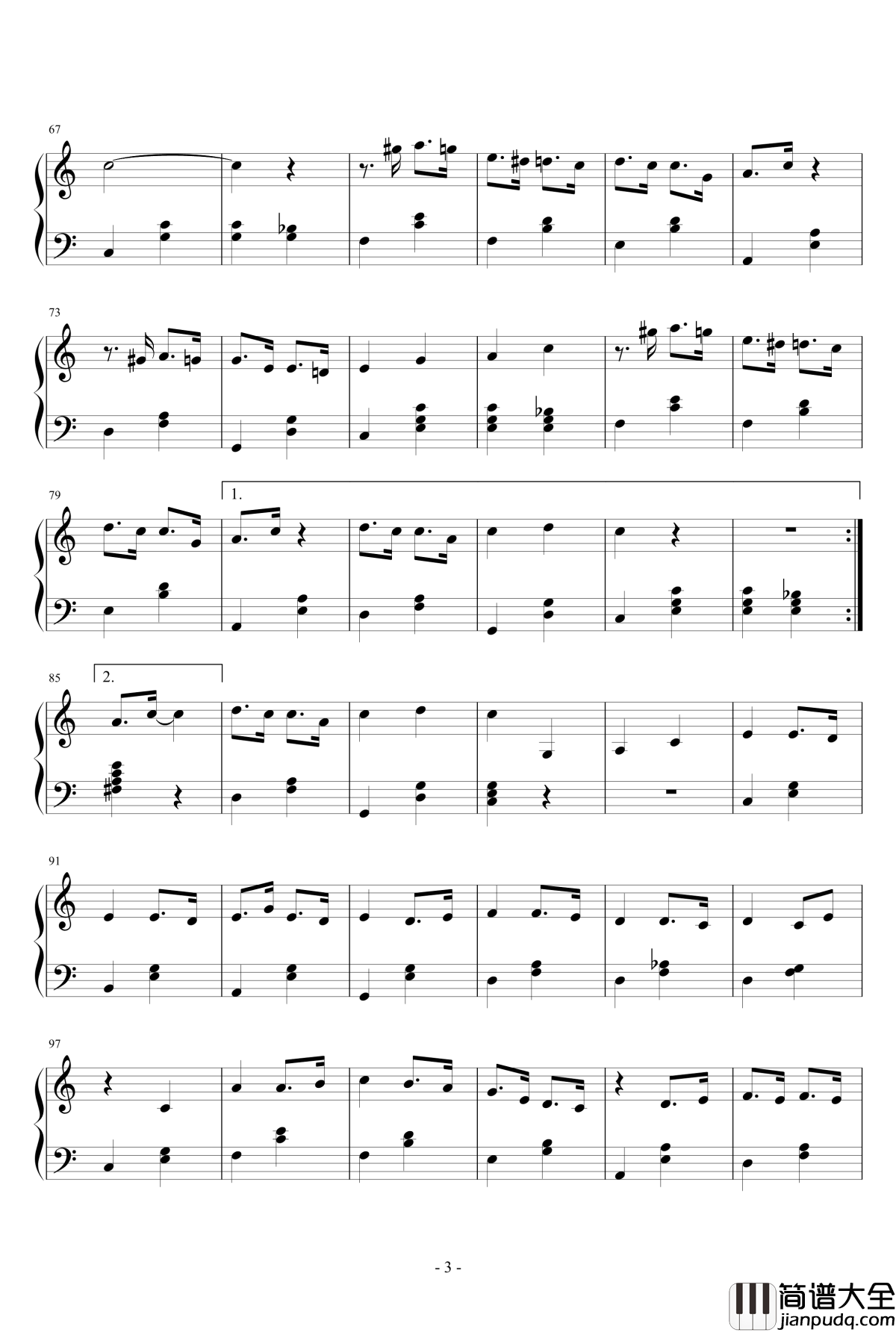 音乐课钢琴谱_bee743