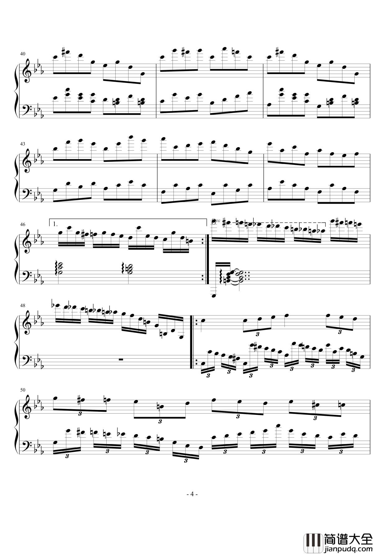 逆向的C小调钢琴谱_忧郁呵呵_zzp0753