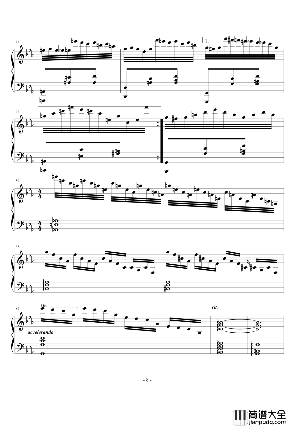 逆向的C小调钢琴谱_忧郁呵呵_zzp0753