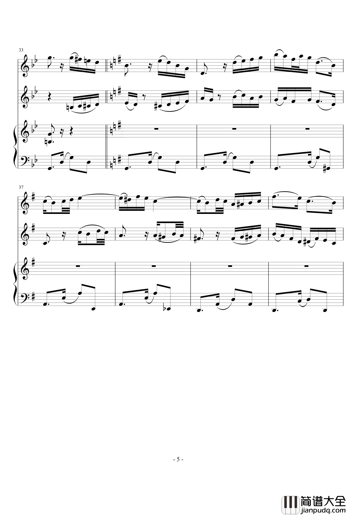 只差一步钢琴谱_世界名曲