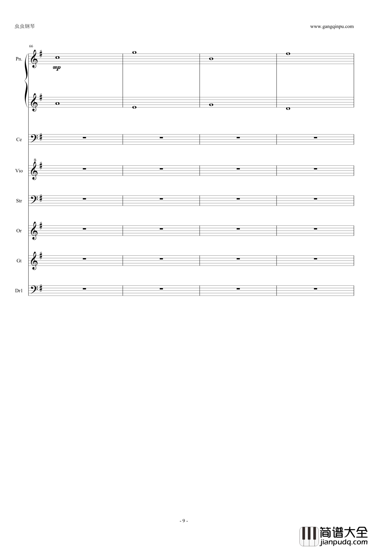 Time钢琴谱_盗梦空间_Hanz_Zimmer