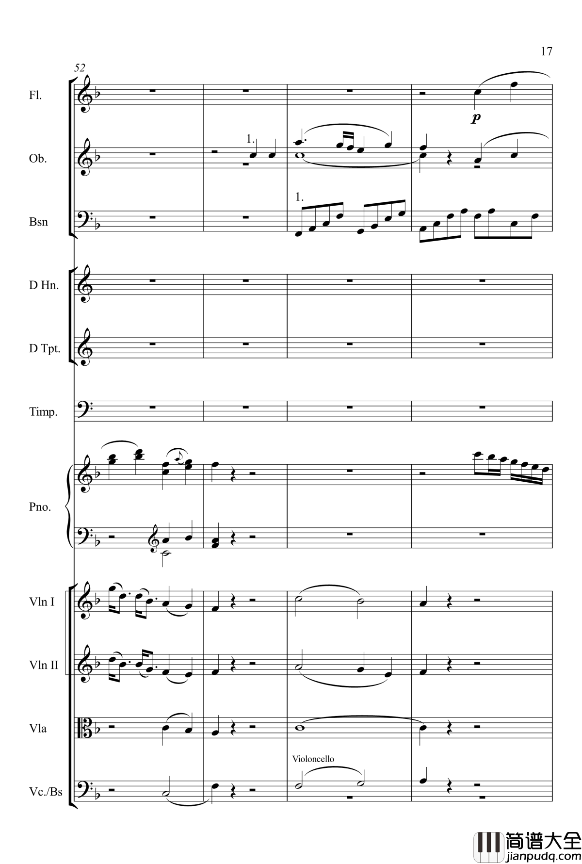 kv466_d小调第20号钢琴协奏曲钢琴谱_莫扎特