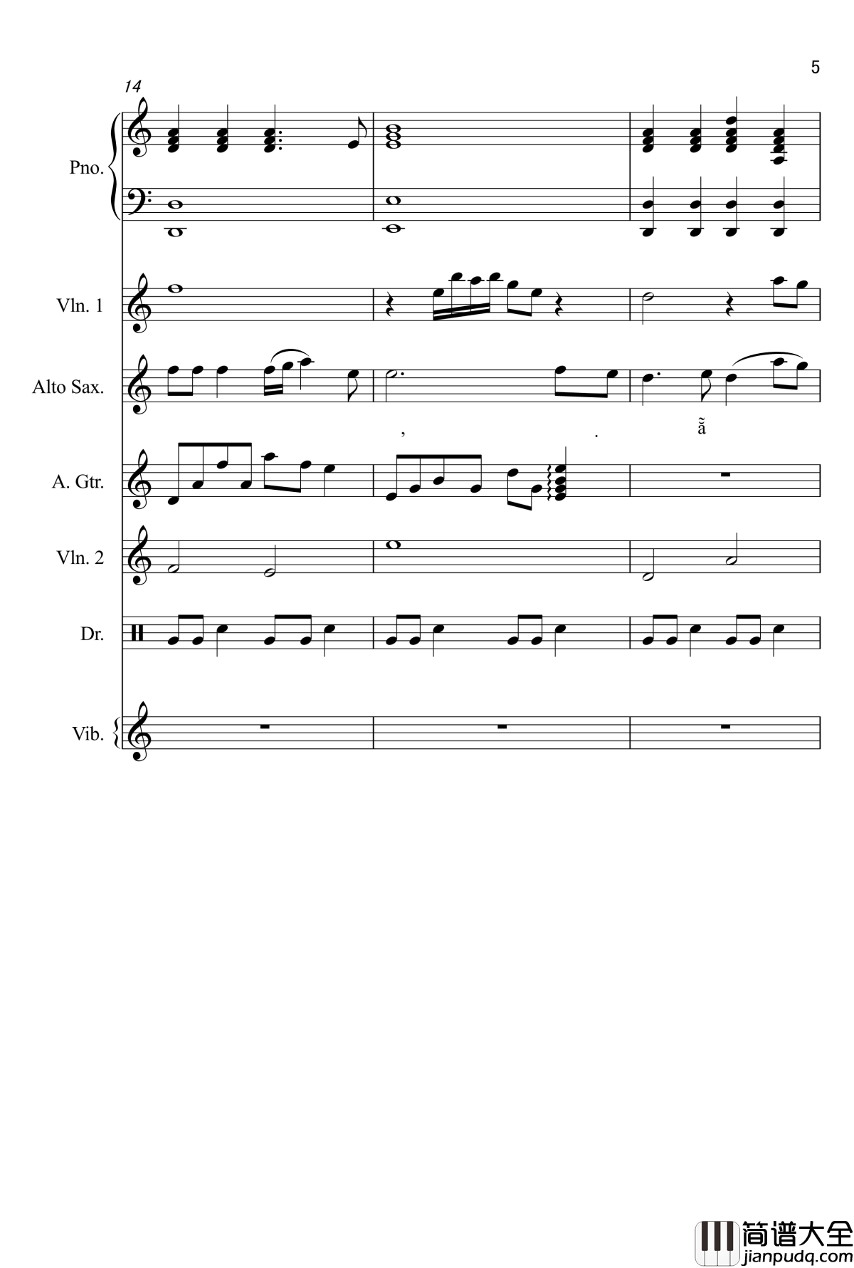 默默钢琴谱_黄文发