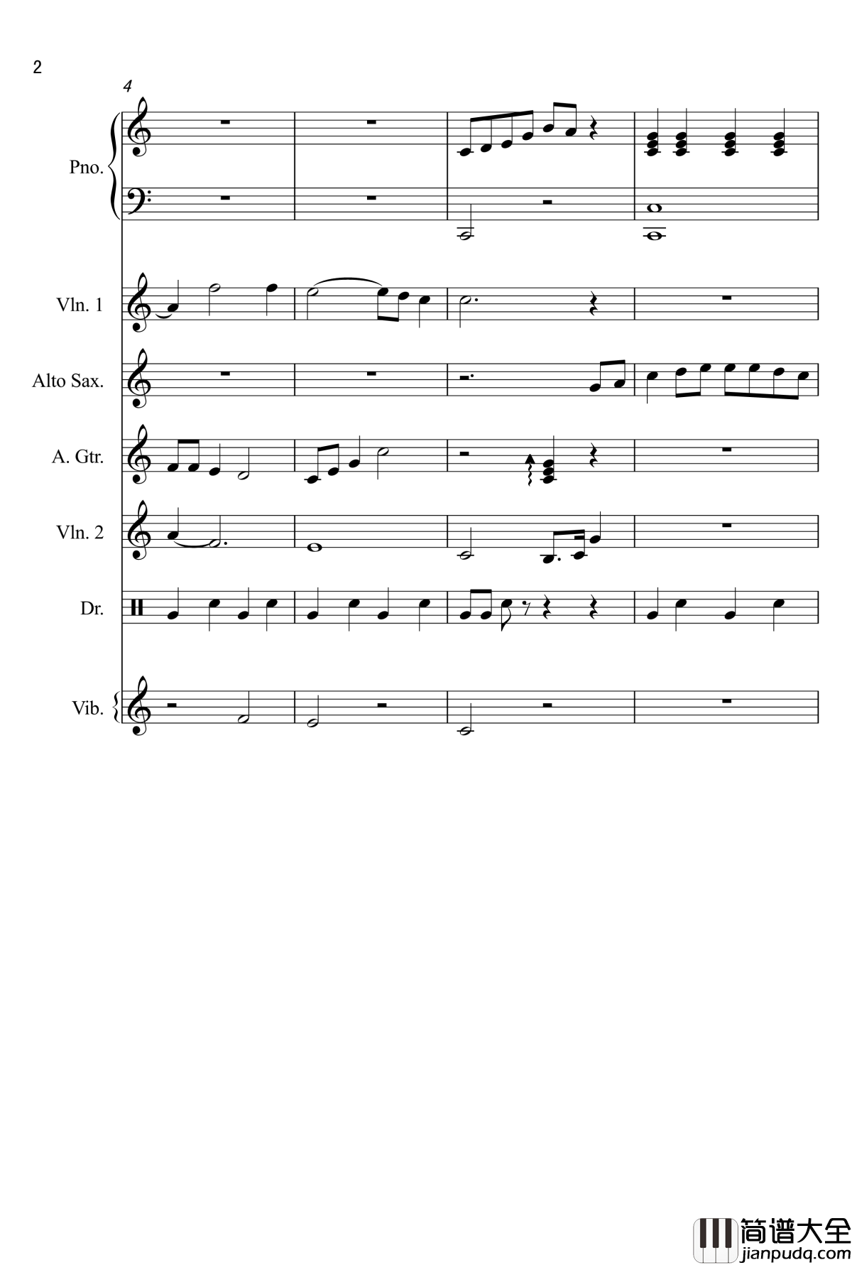 默默钢琴谱_黄文发