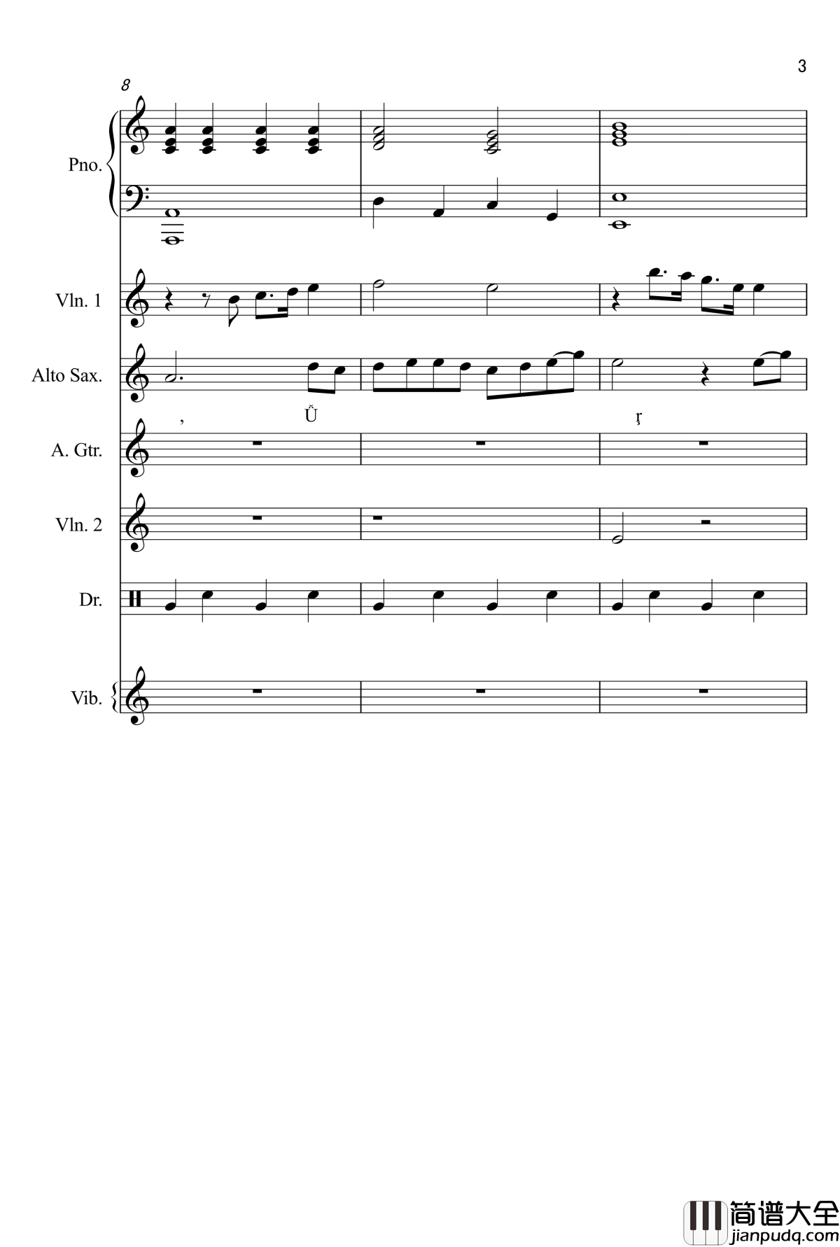 默默钢琴谱_黄文发