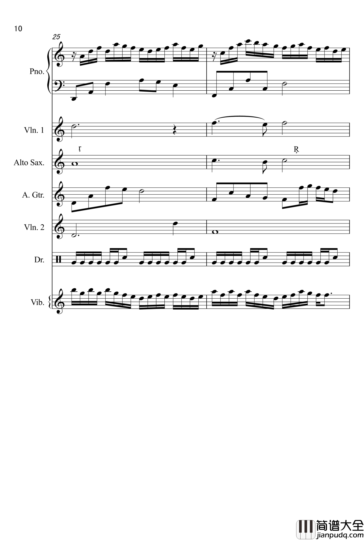 默默钢琴谱_黄文发