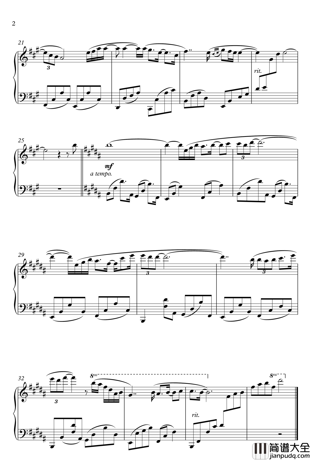 I_Will_Always_Love_You钢琴谱_Whitney_Houston