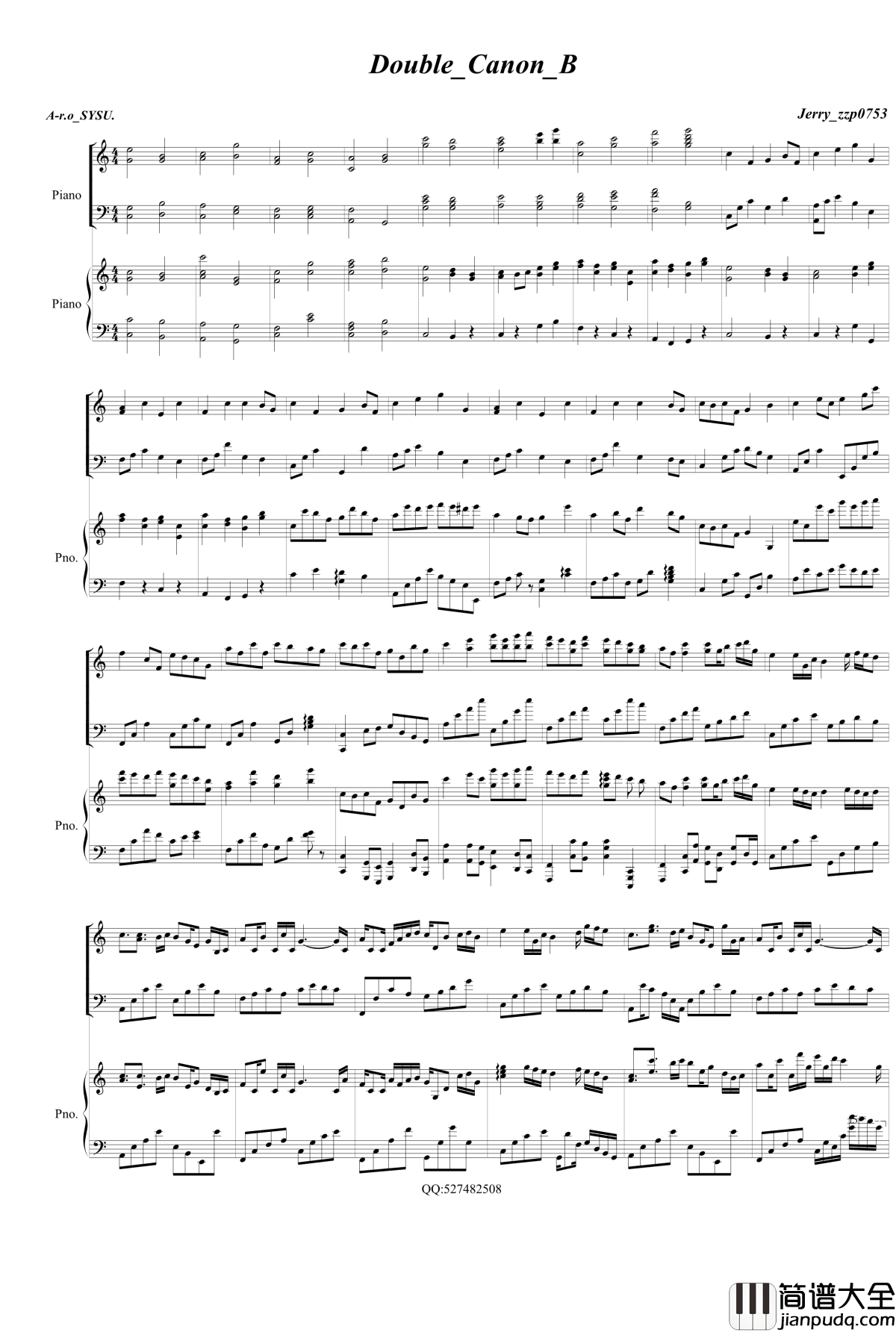 Double_Canon_in_C钢琴谱_Johann_Pachelbel