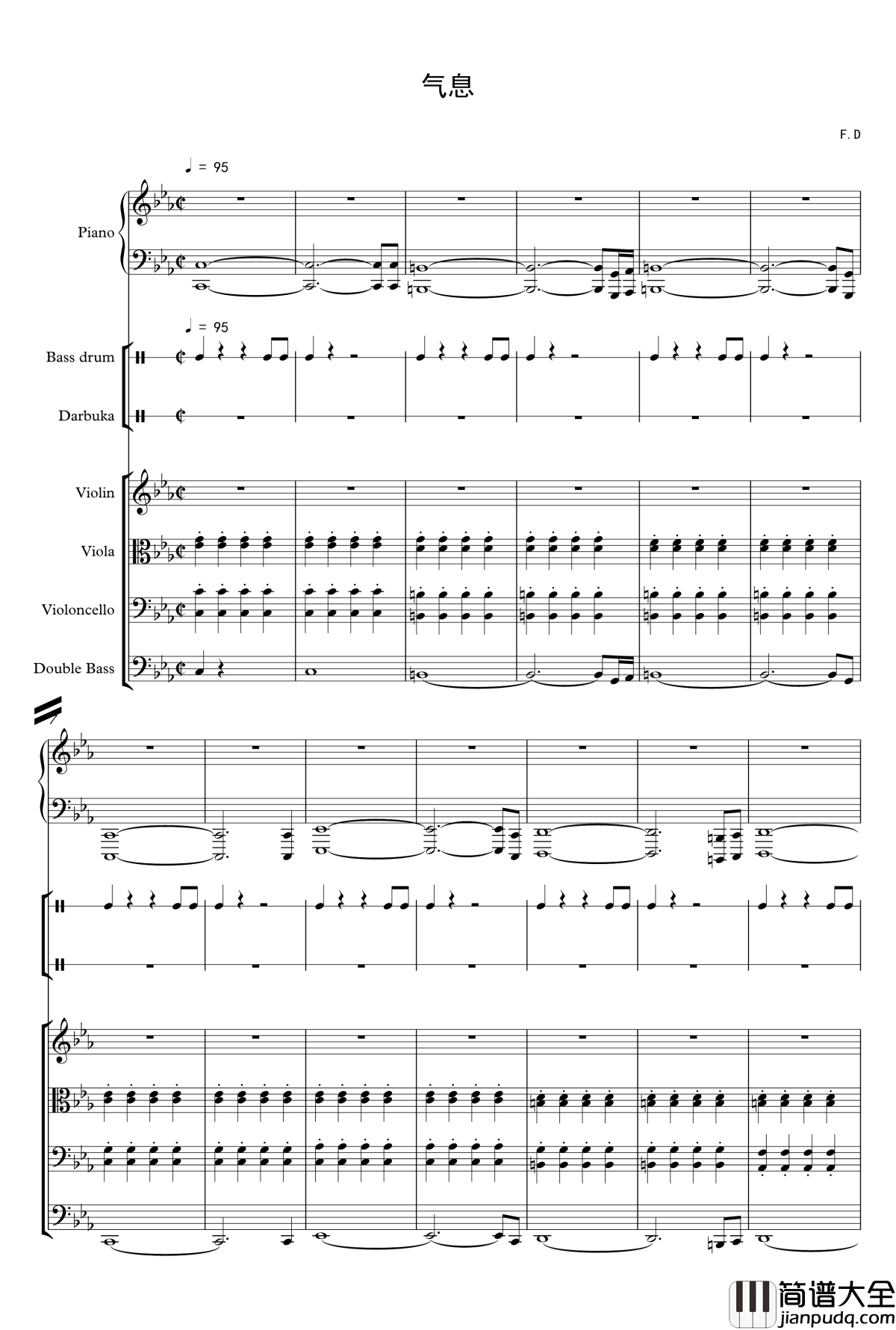 气息钢琴谱_FangDong