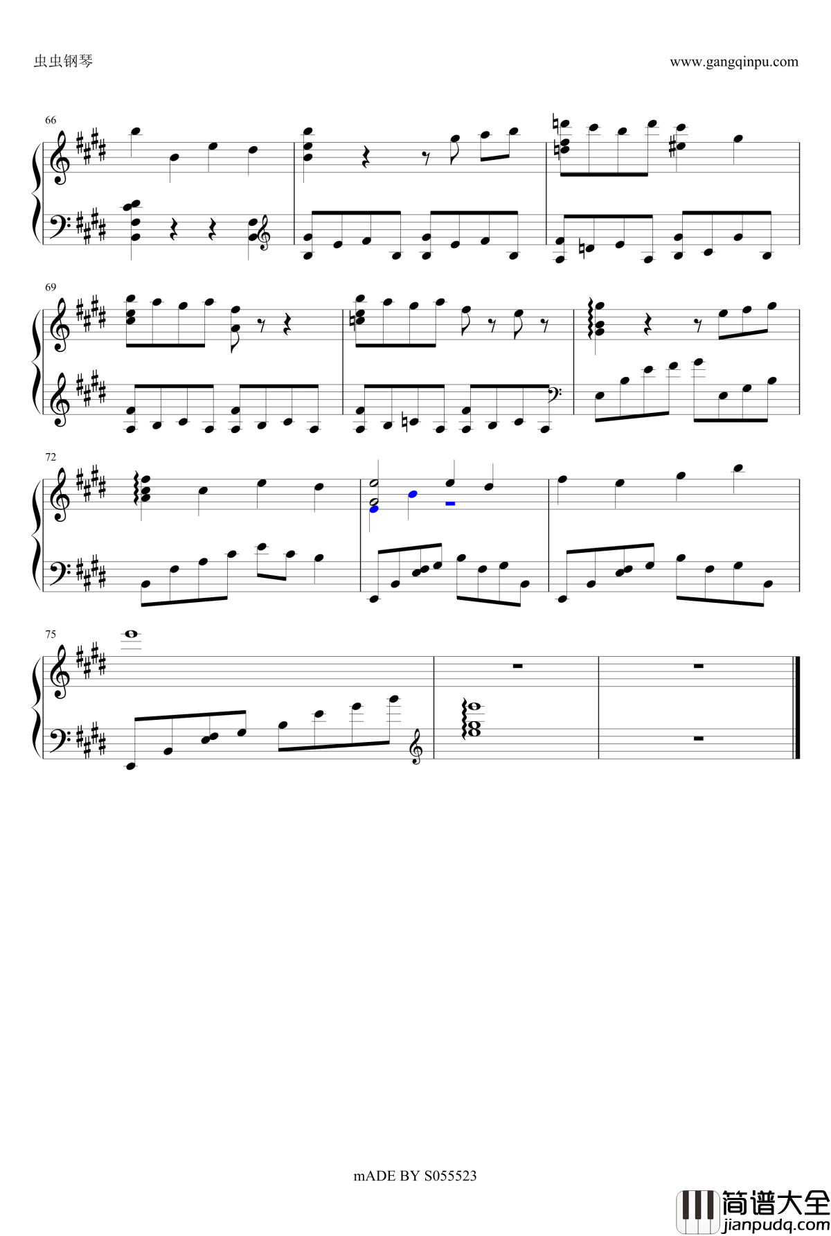 メインテーマ永遠の一瞬钢琴谱_青空下的约定