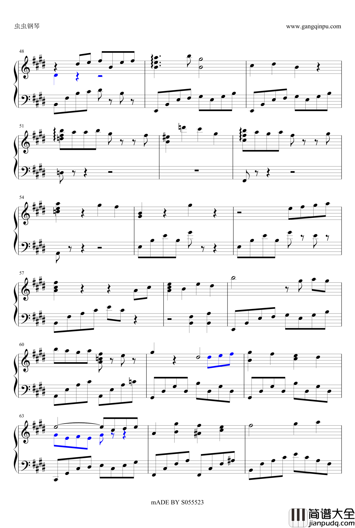 メインテーマ永遠の一瞬钢琴谱_青空下的约定