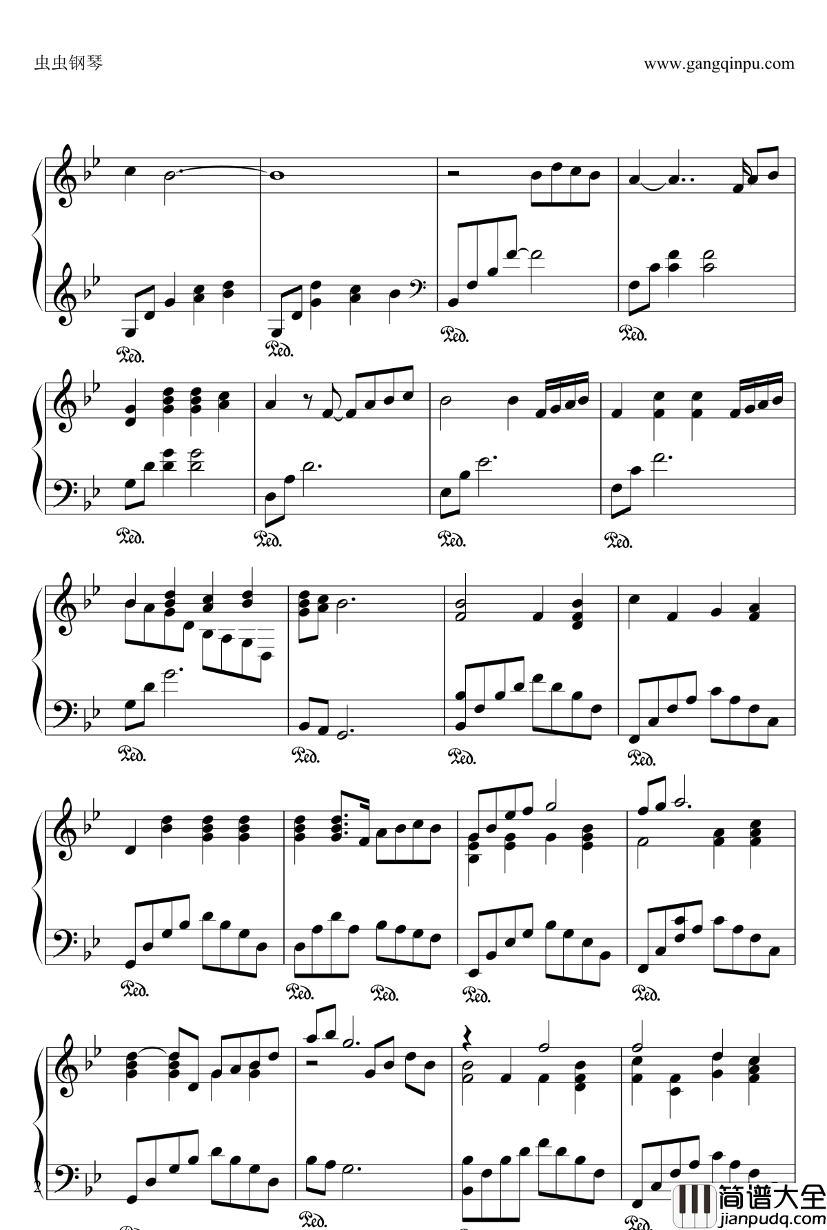 黄昏钢琴谱_伴奏弹唱版_周传雄