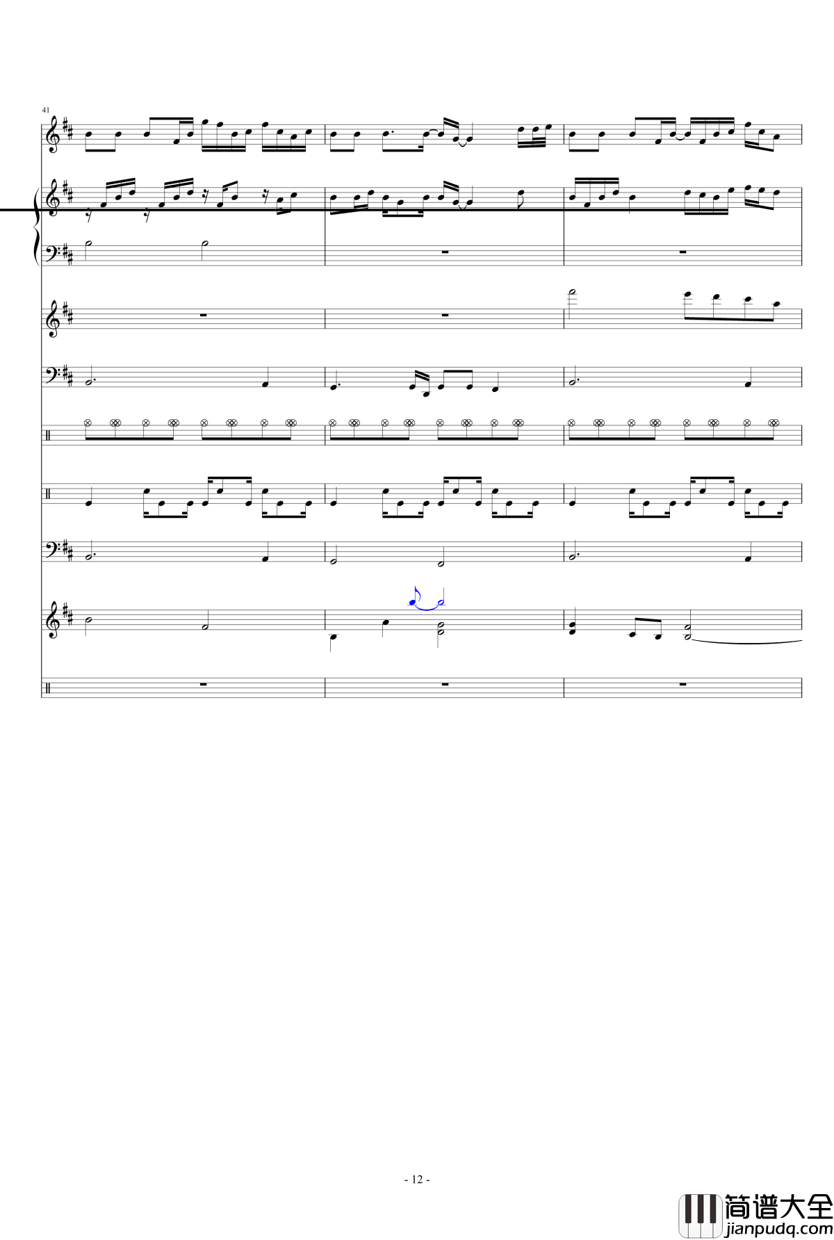 三国杀背景音乐钢琴谱_整合版_游戏