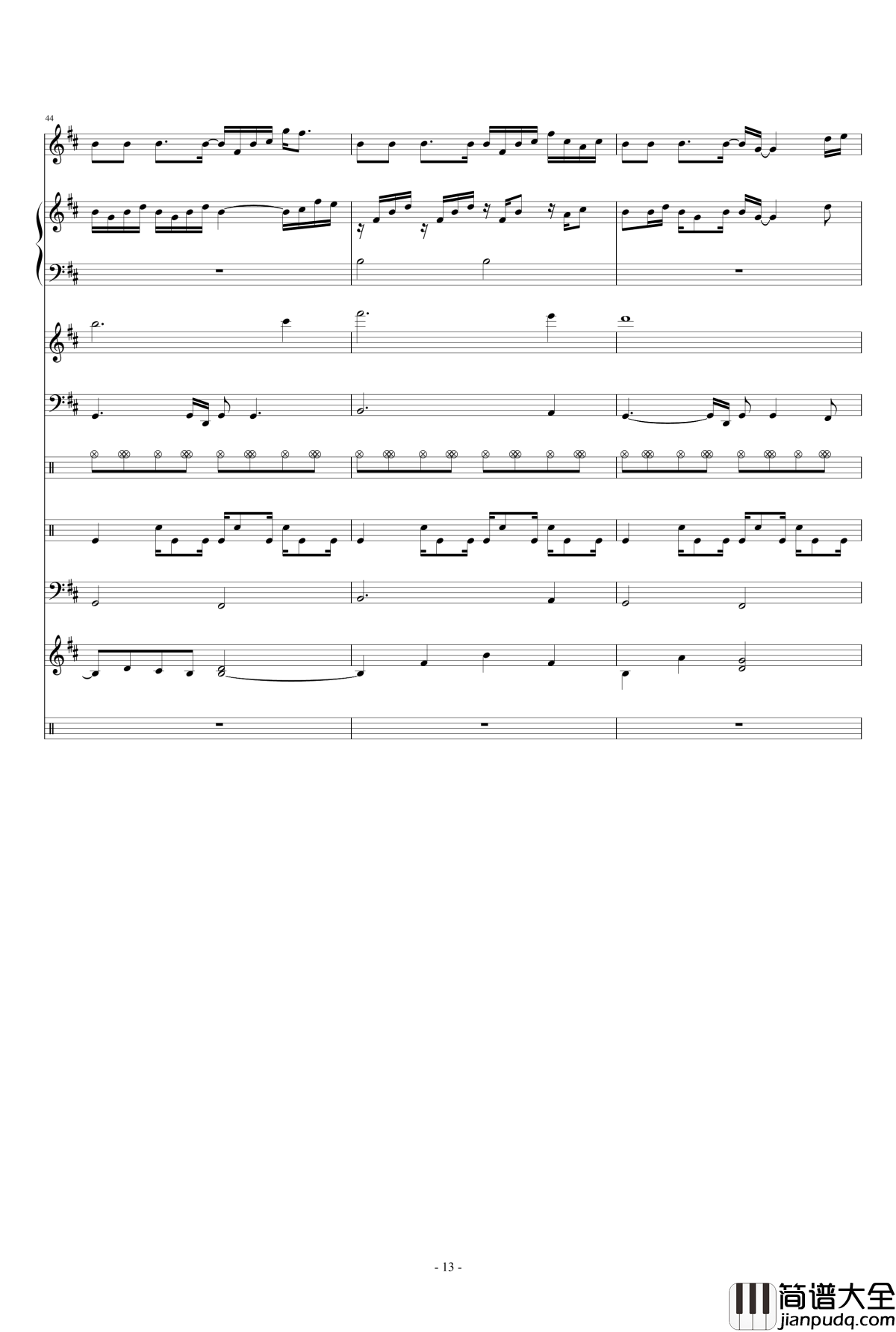 三国杀背景音乐钢琴谱_整合版_游戏