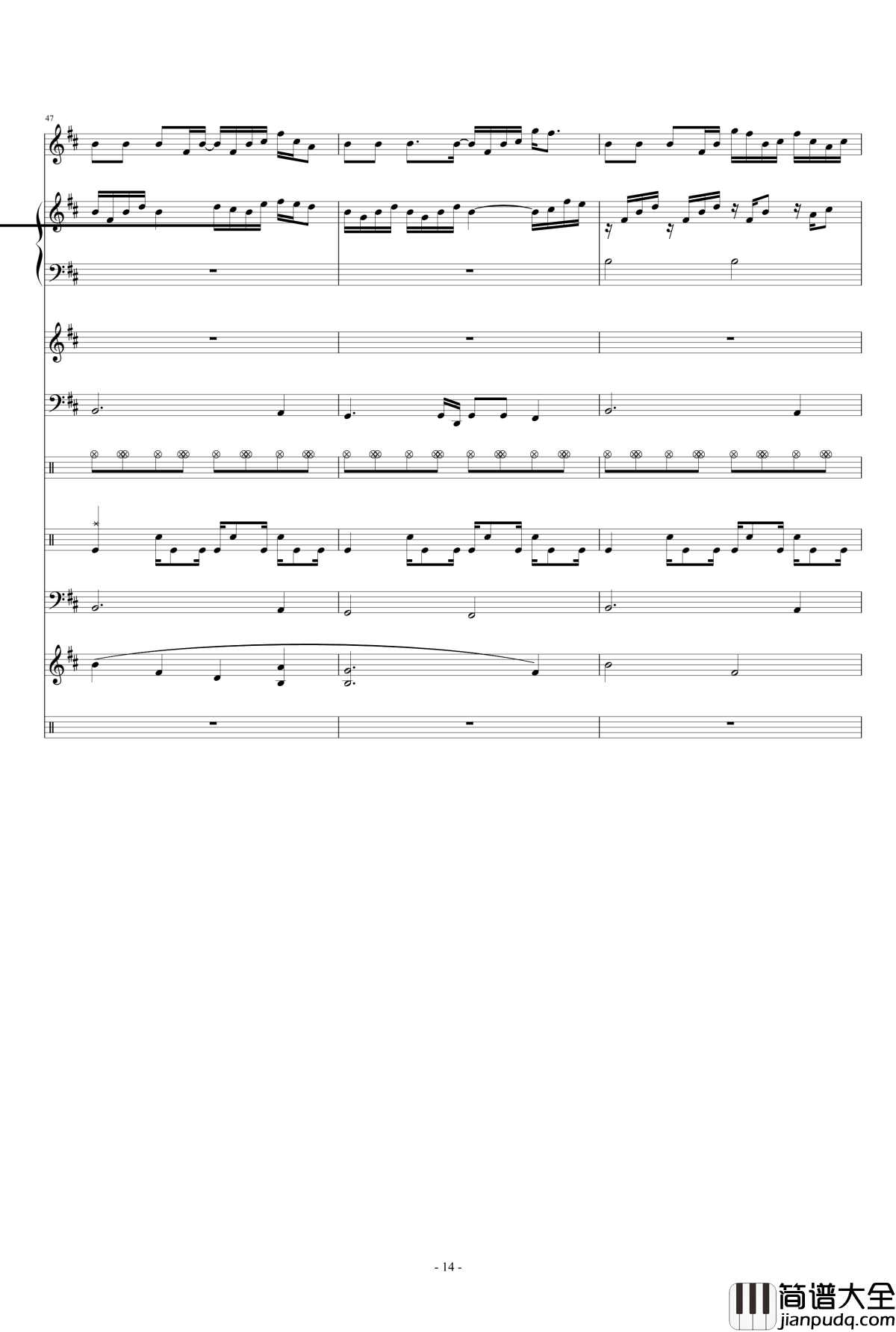 三国杀背景音乐钢琴谱_整合版_游戏