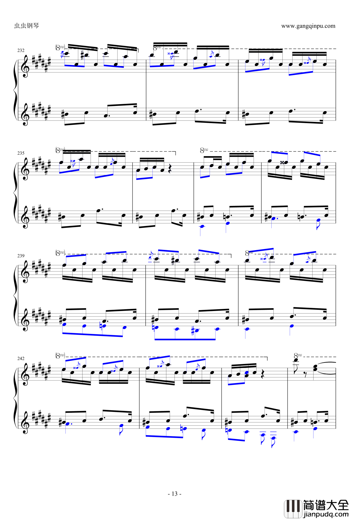 匈牙利狂想曲第二号钢琴谱_霍洛维茨版