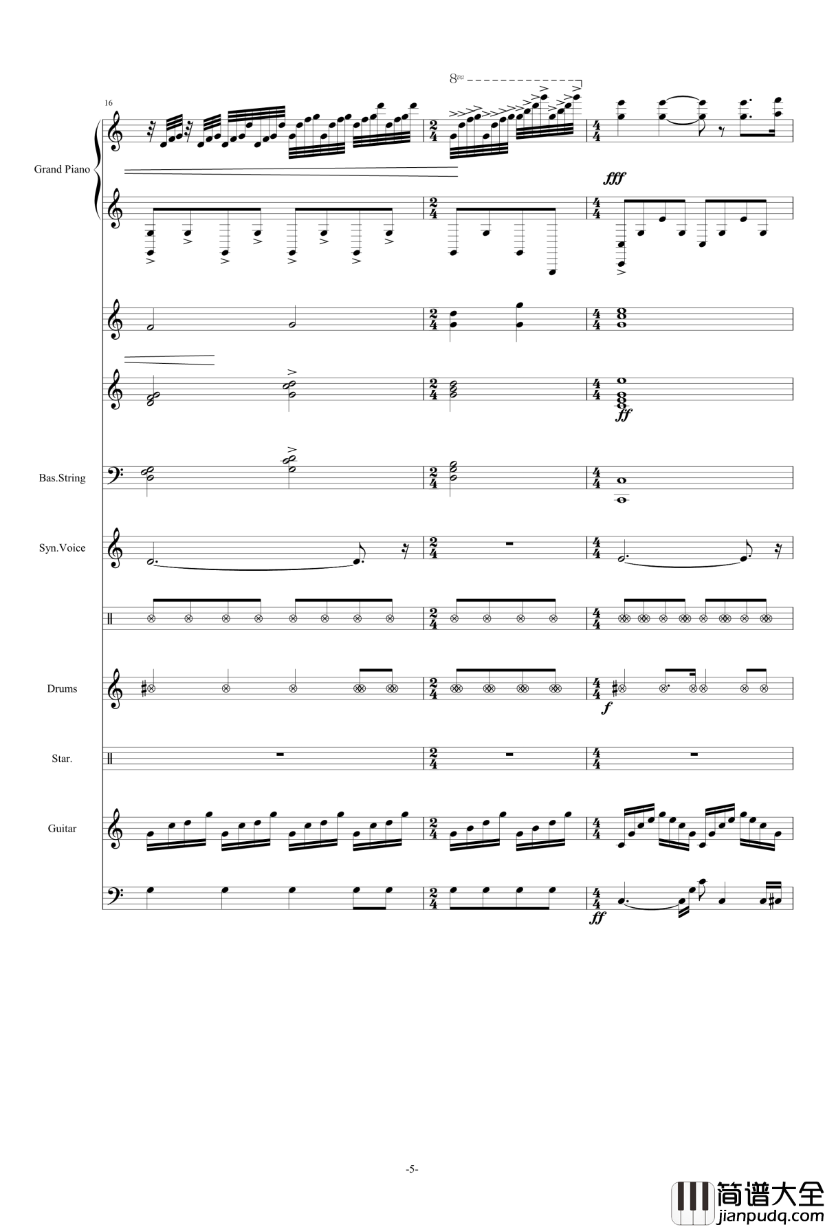 水边的阿迪丽娜钢琴谱_原版乐队总谱_理查德·马克斯