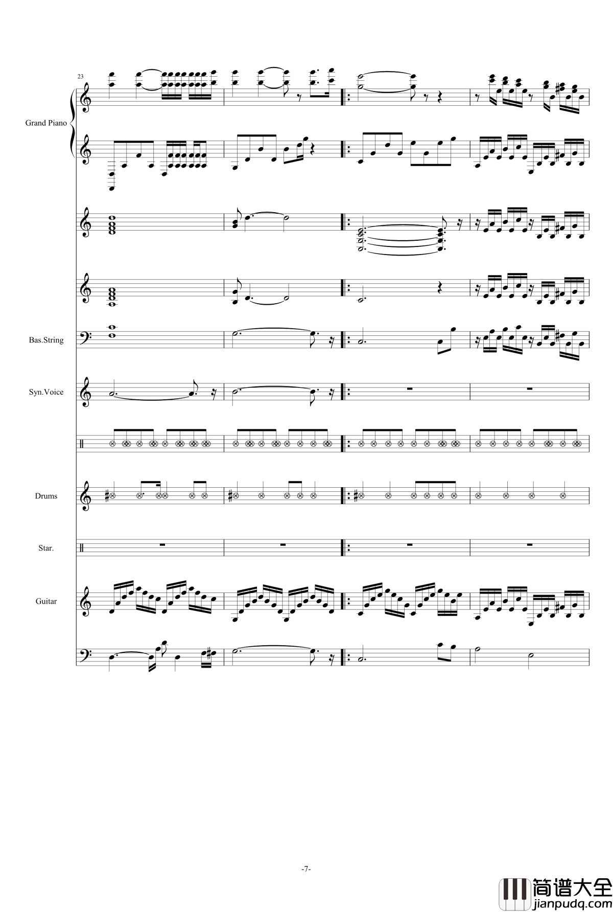 水边的阿迪丽娜钢琴谱_原版乐队总谱_理查德·马克斯