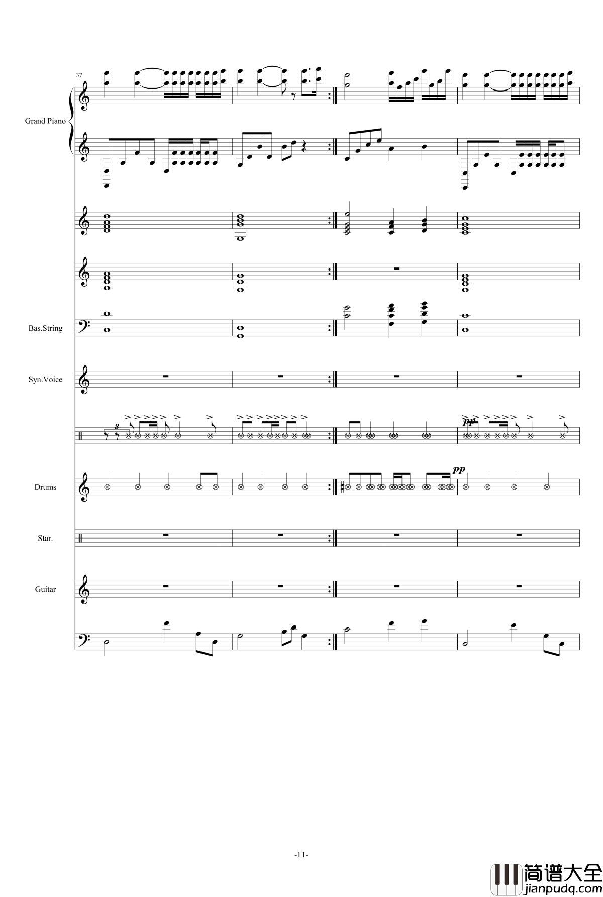 水边的阿迪丽娜钢琴谱_原版乐队总谱_理查德·马克斯