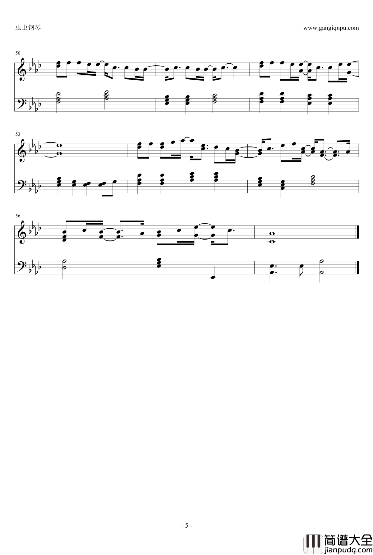 完钢琴谱_陈奕迅_修改版