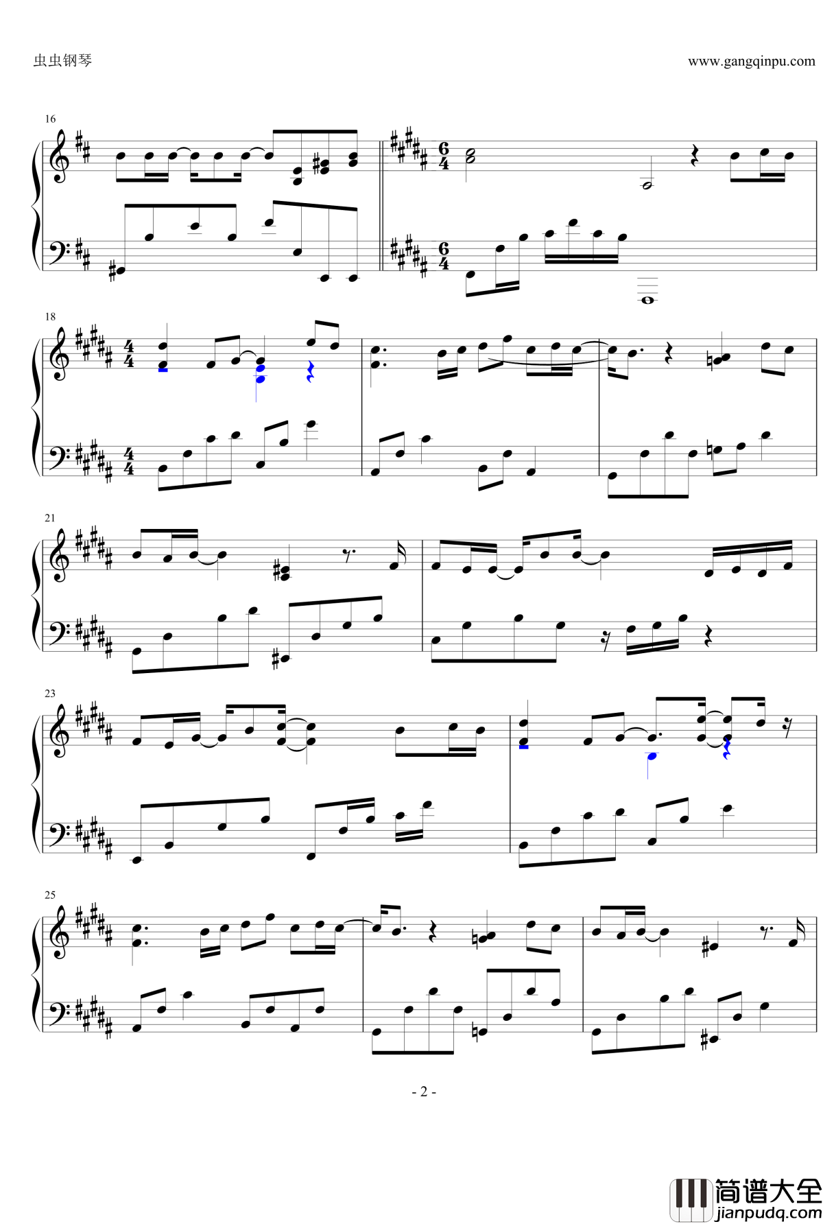 国境之南钢琴谱_简单版_范逸臣