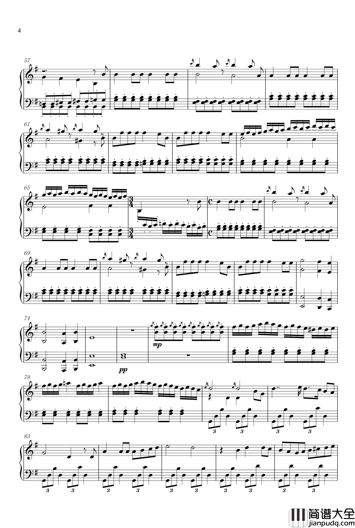 马勒第四交响曲第四乐章钢琴谱_钢琴独奏_古斯塔夫马勒