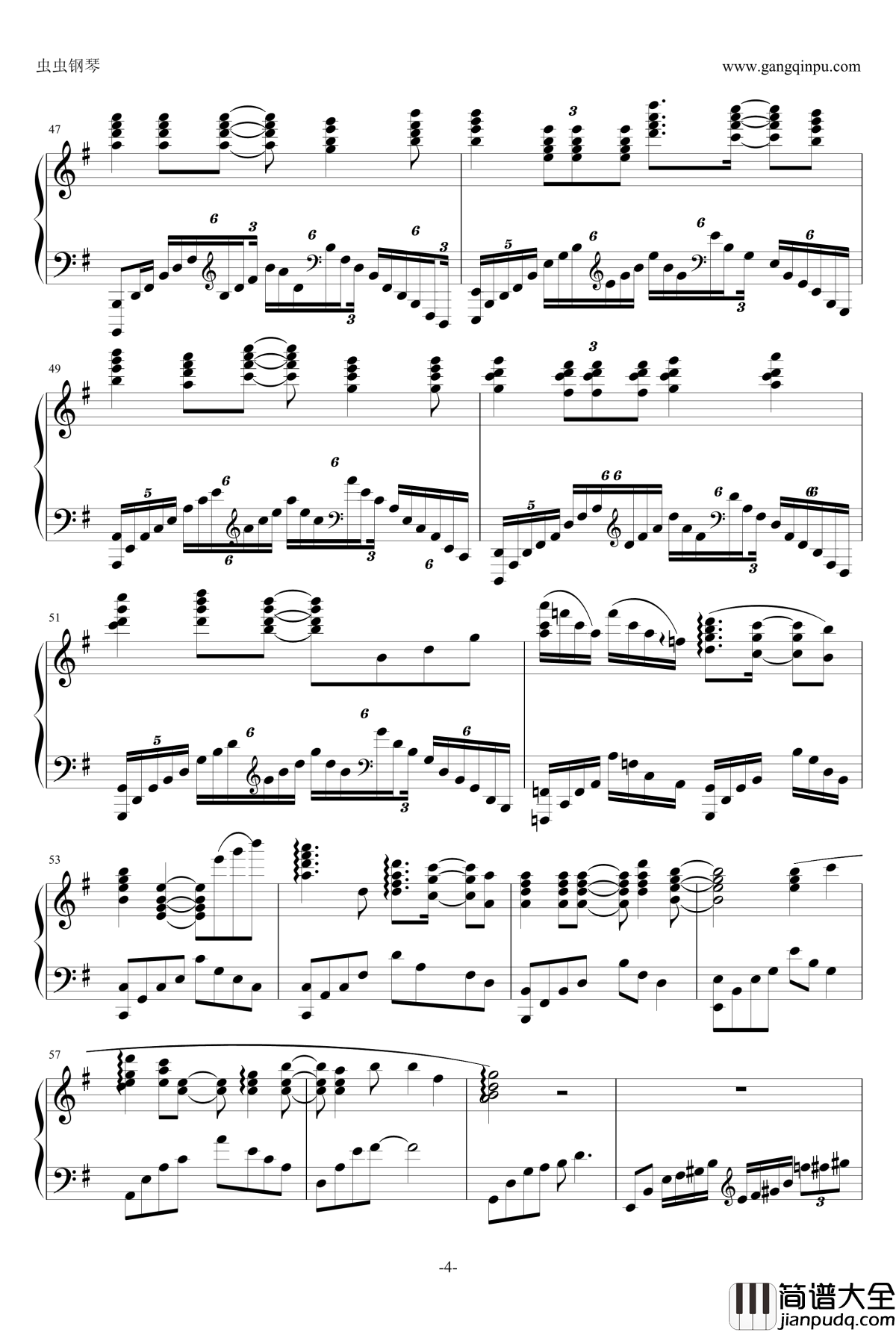 一个人还是想着一个人钢琴谱__终极一班3_片尾曲_曾沛慈