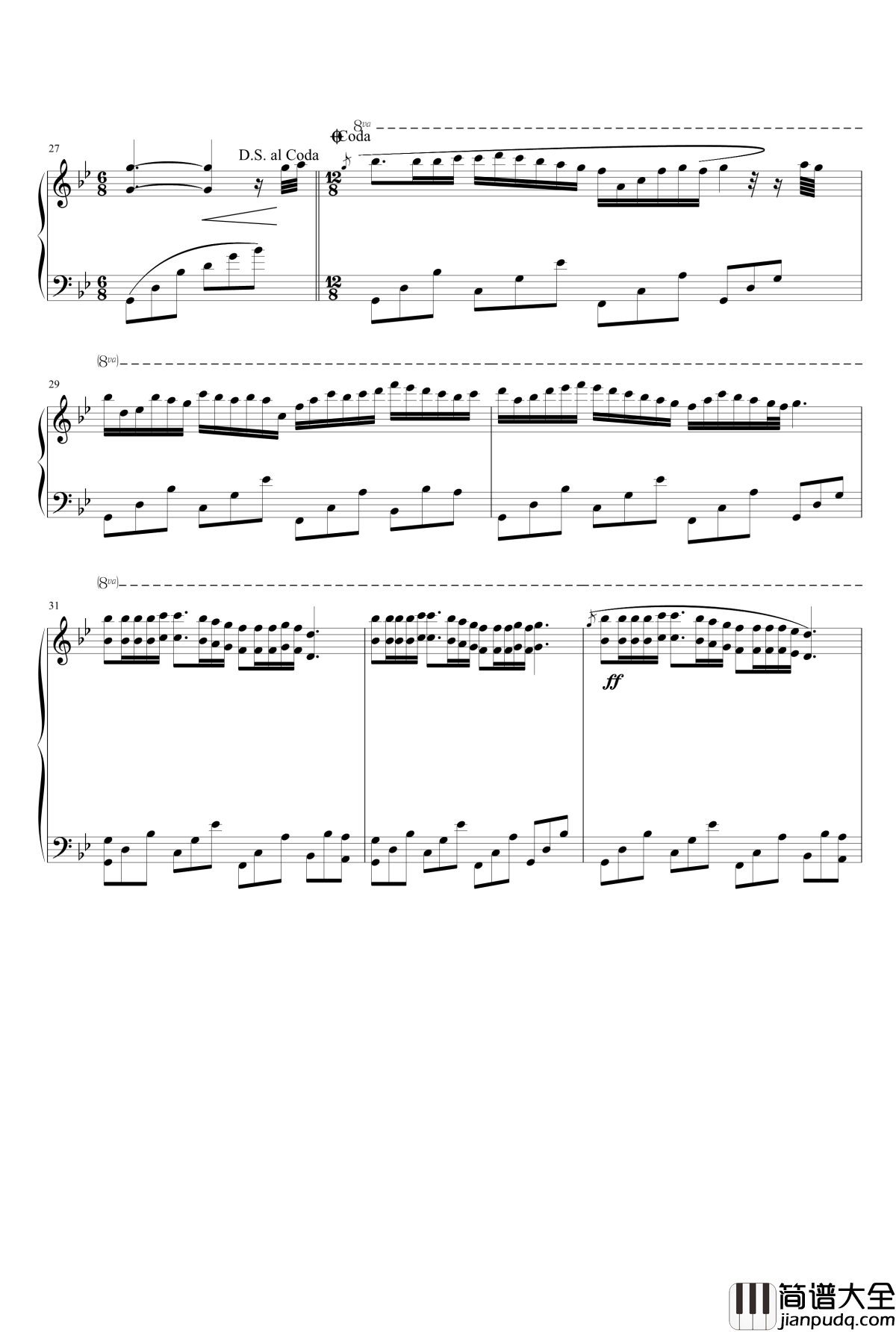 梦中的婚礼钢琴谱_变奏曲_yuge1992