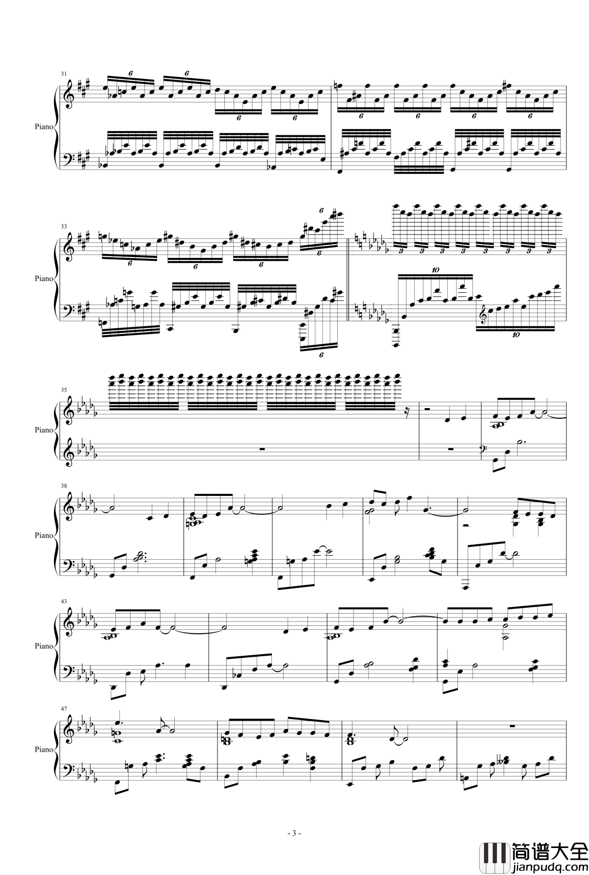 北京印象钢琴谱_黑暗破坏神扎基