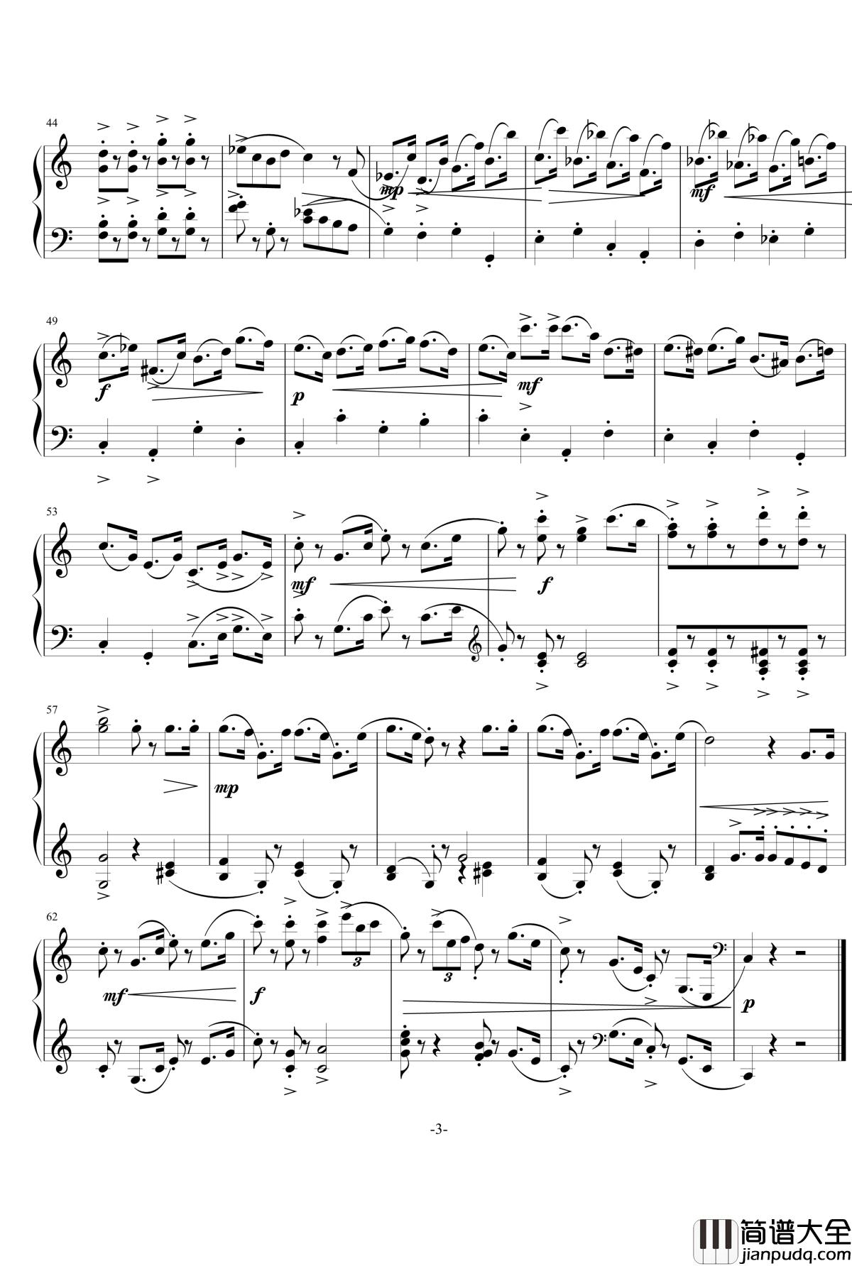 C大调进行曲钢琴谱_NO.5_灵动无痕