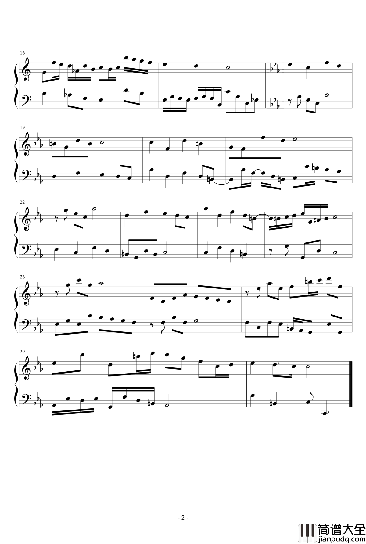 简单小复调7钢琴谱_eggming