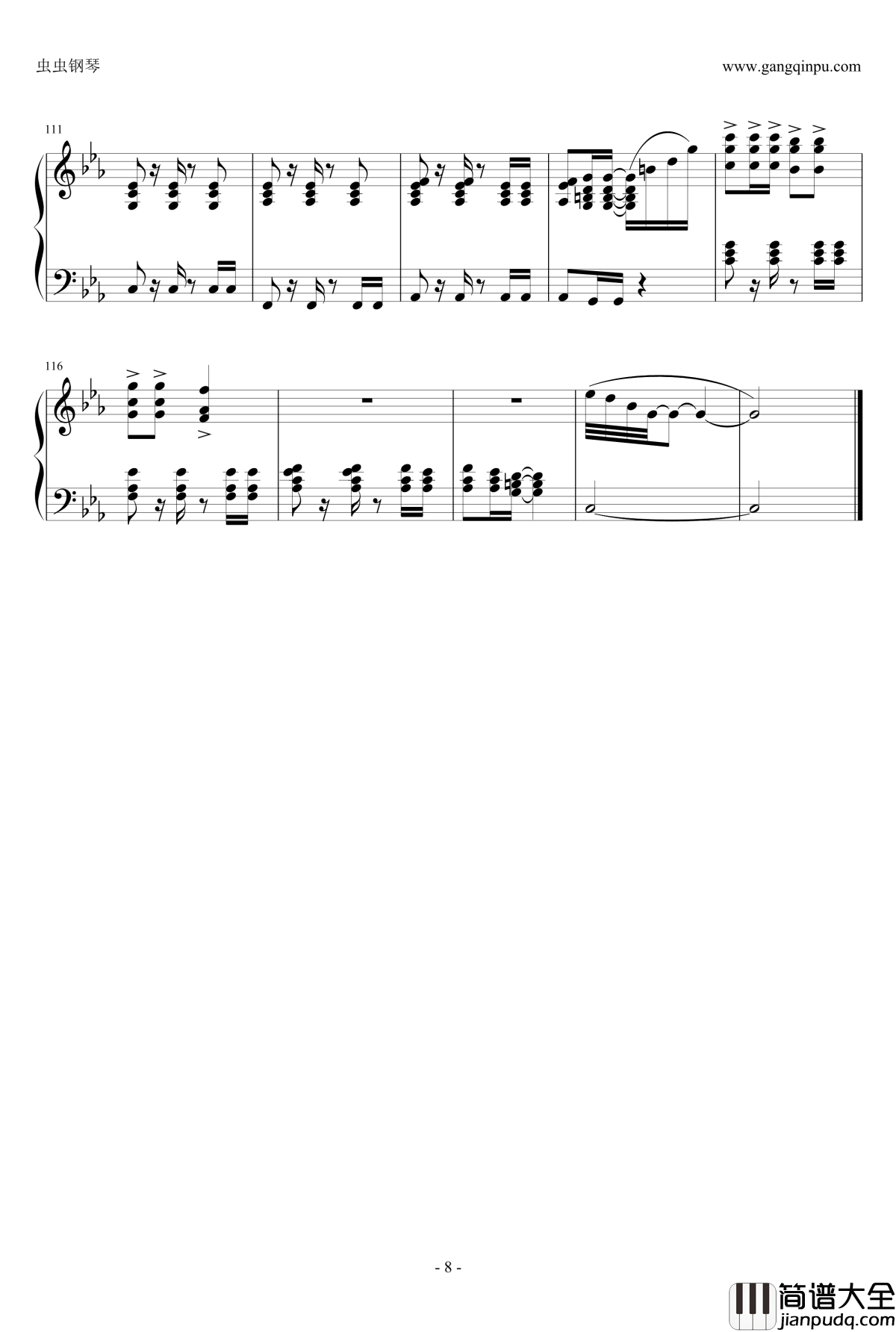 睫毛弯弯钢琴谱_钢琴改编_曹格