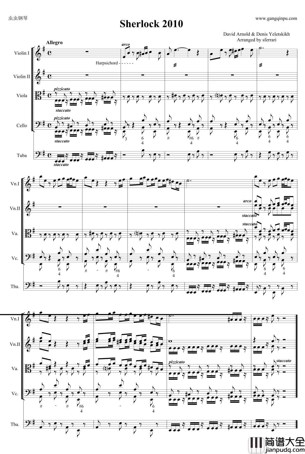 Sherlock_Theme_2010钢琴谱_神探夏洛克