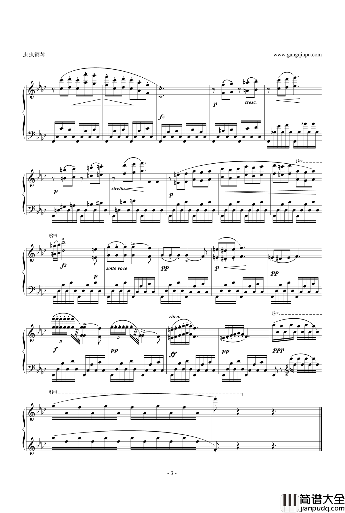 肖邦练习曲Etude_OP.10_No.9钢琴谱_chopin