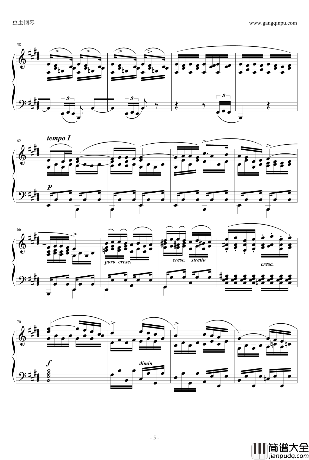 肖邦练习曲钢琴谱_Etude_OP.10_NO.3_肖邦_chopin