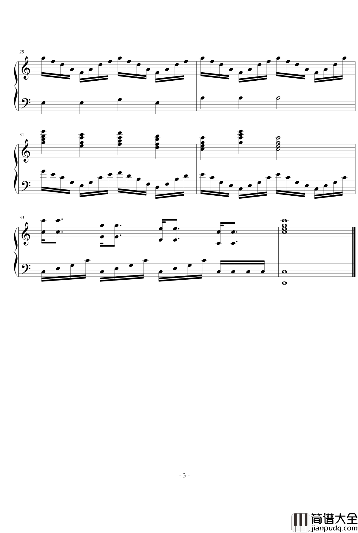 C大调练习曲2号钢琴谱_zhangjie012347