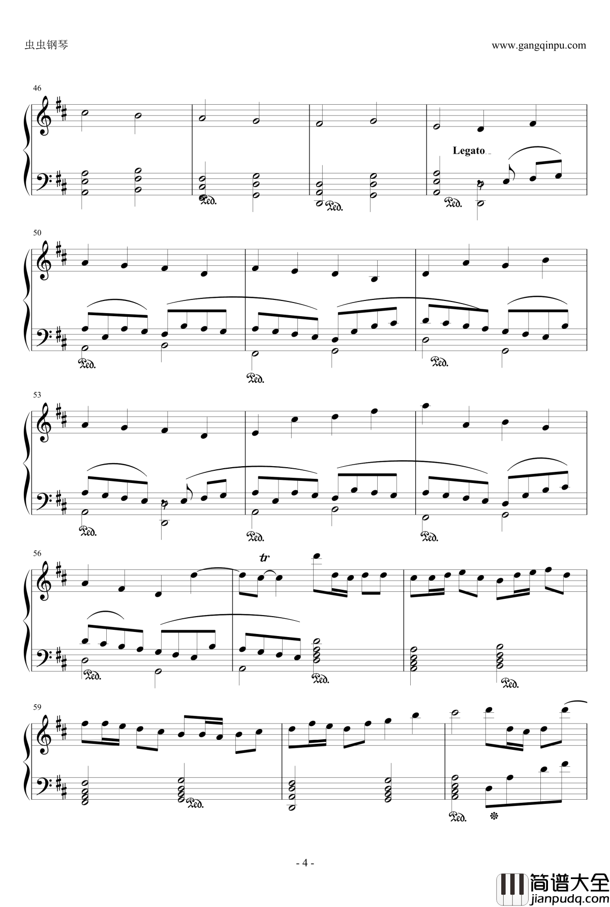 卡农：大爱人间钢琴谱_帕赫贝尔_Pachelbel