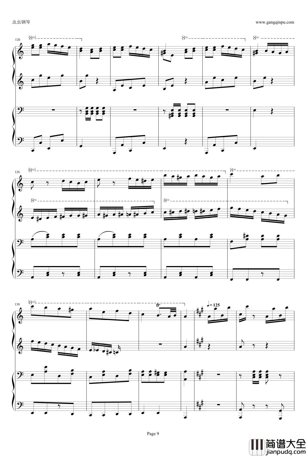 土耳其进行曲四手钢琴谱_李云迪周杰伦版_莫扎特