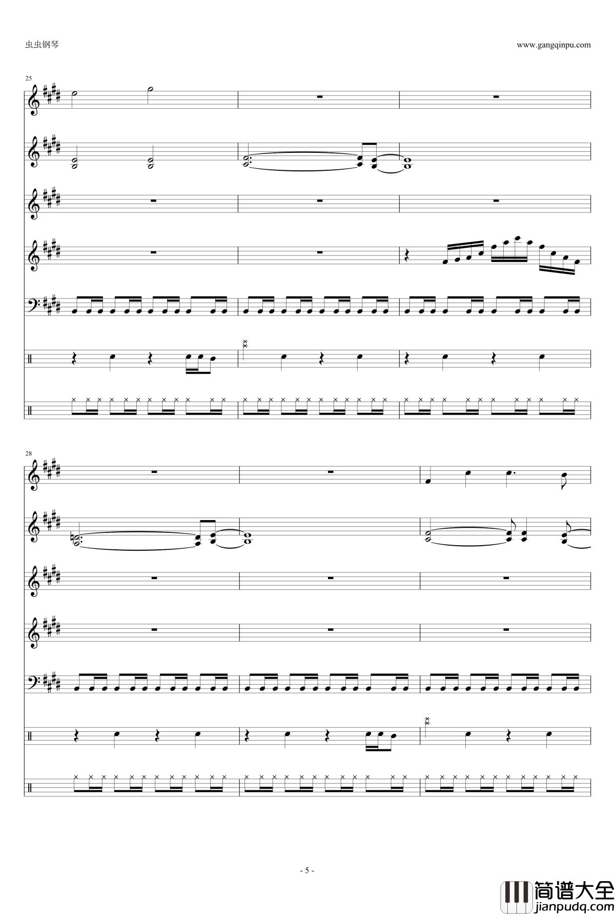 黄昏の圣痕钢琴谱_恶魔城