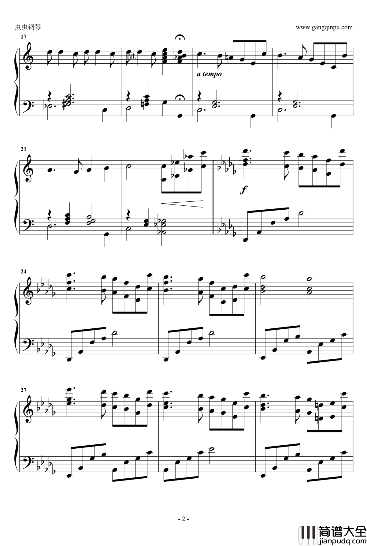 玫瑰人生钢琴谱_La_Vie_En_Rose_Edith_Piaf