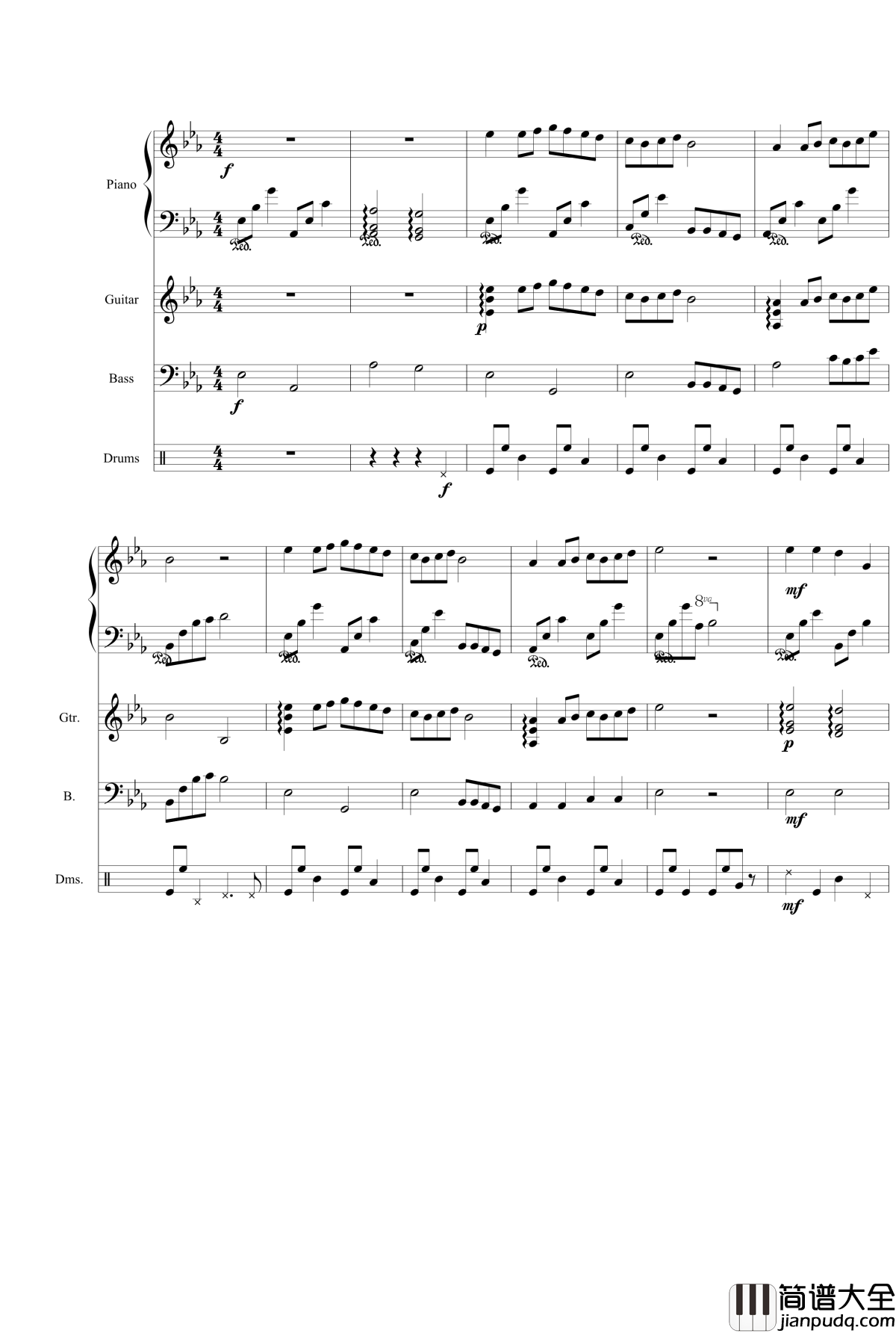 在旁钢琴谱_狂音