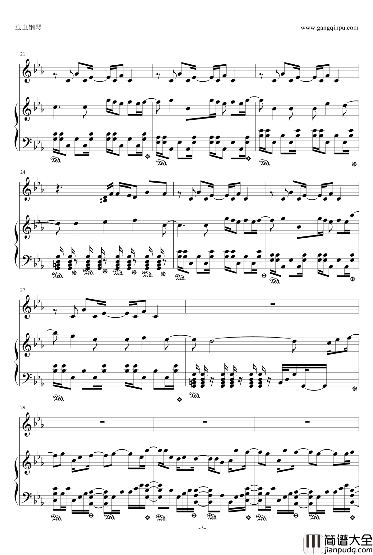 我的世界钢琴谱_初音未来